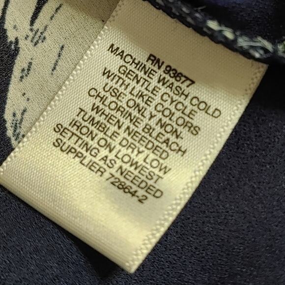 Liz Claiborne Size Medium M Rayon Blue White Polka Dot Blouse Top Sleeveless - Picture 9 of 14